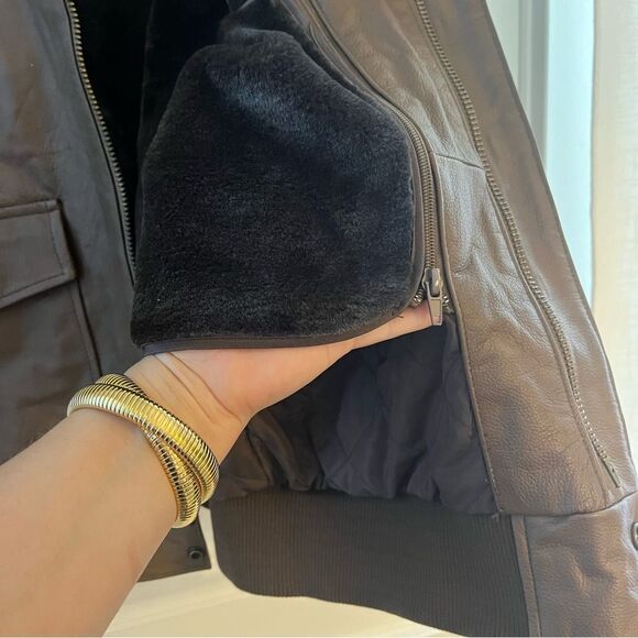 Vintage Leather Men’s Leather Jacket With Removable Faux Fur‎ Lining Medium NWT - Picture 9 of 15